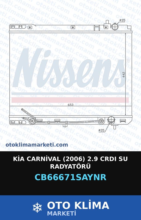 Kia Carnival (2006) 2.9 CRDI Su Radyatörü — SU RADYATÖRÜ — UNICORE marka — Uyumlu: KIA