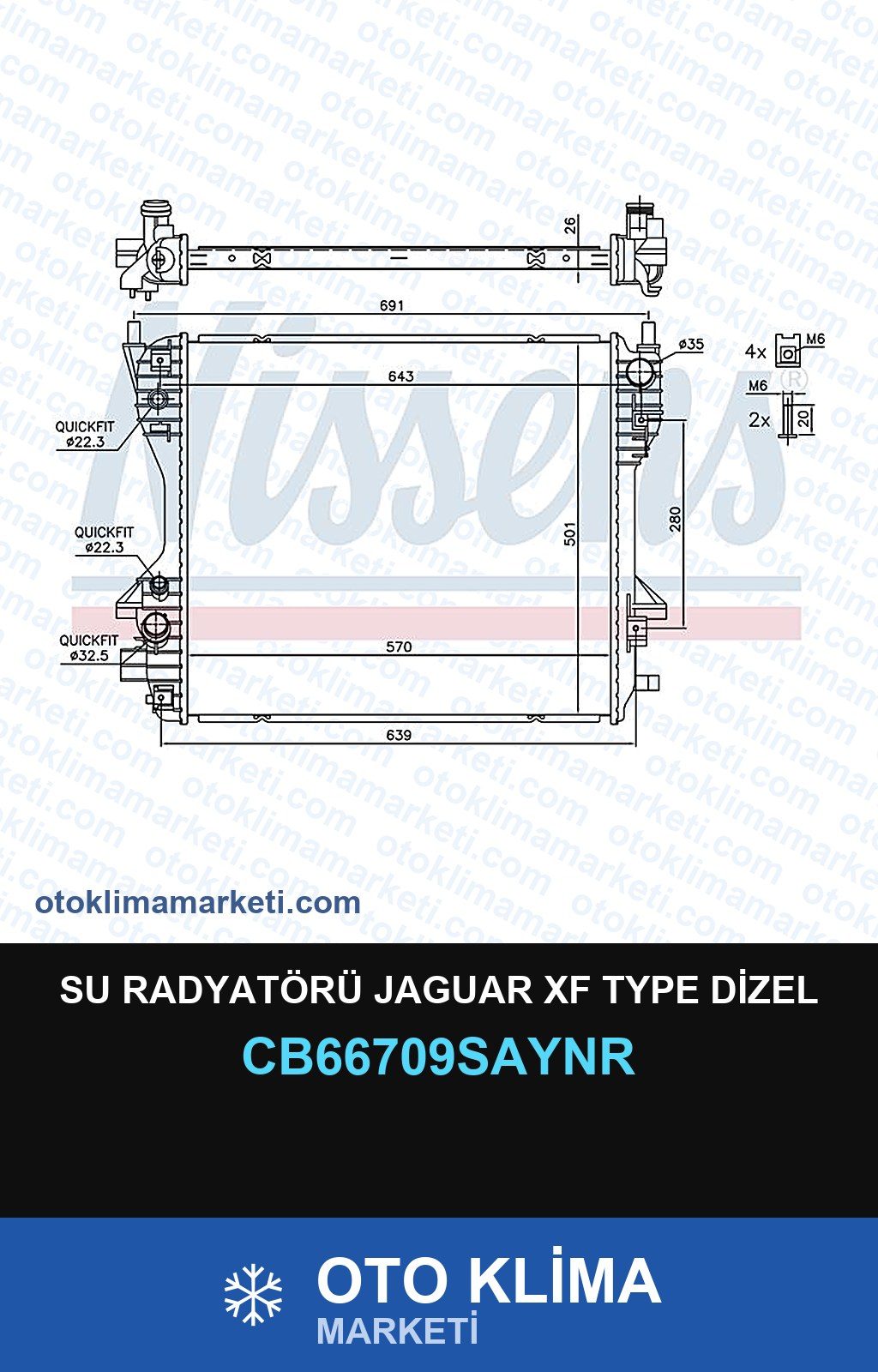 Su Radyatörü Jaguar Xf Type Dizel — SU RADYATÖRÜ — UNICORE marka — Uyumlu: JAGUAR