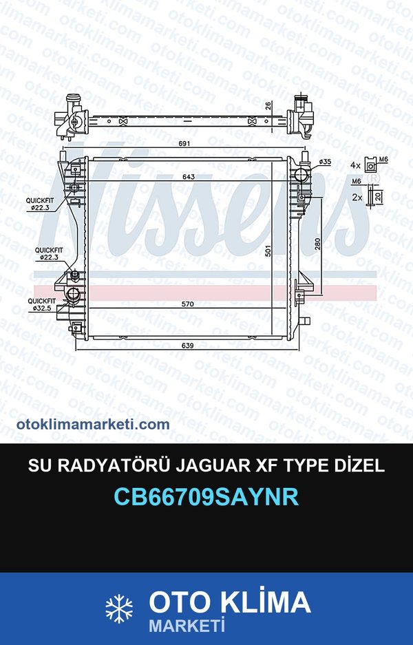 Su Radyatörü Jaguar Xf Type Dizel — SU RADYATÖRÜ — UNICORE marka — Uyumlu: JAGUAR