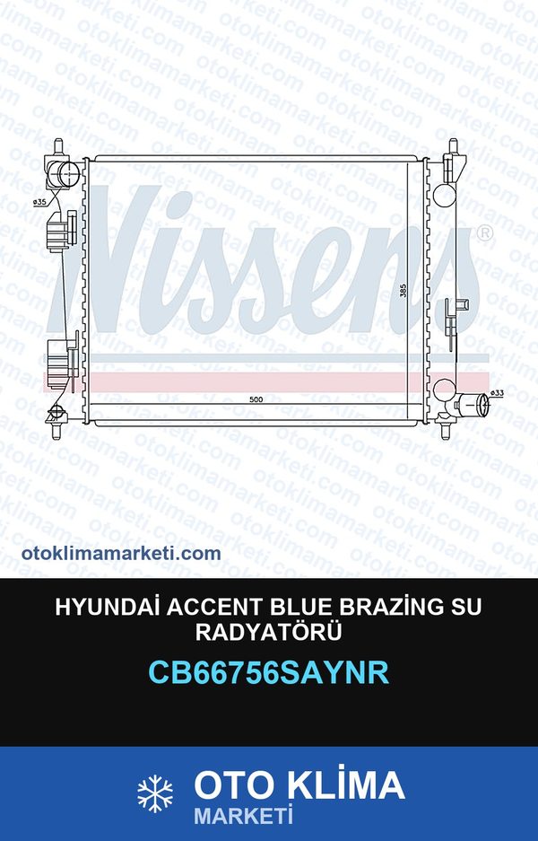 Hyundai Accent Blue Brazing Su Radyatörü — SU RADYATÖRÜ — UNICORE marka — Uyumlu: HYUNDAI