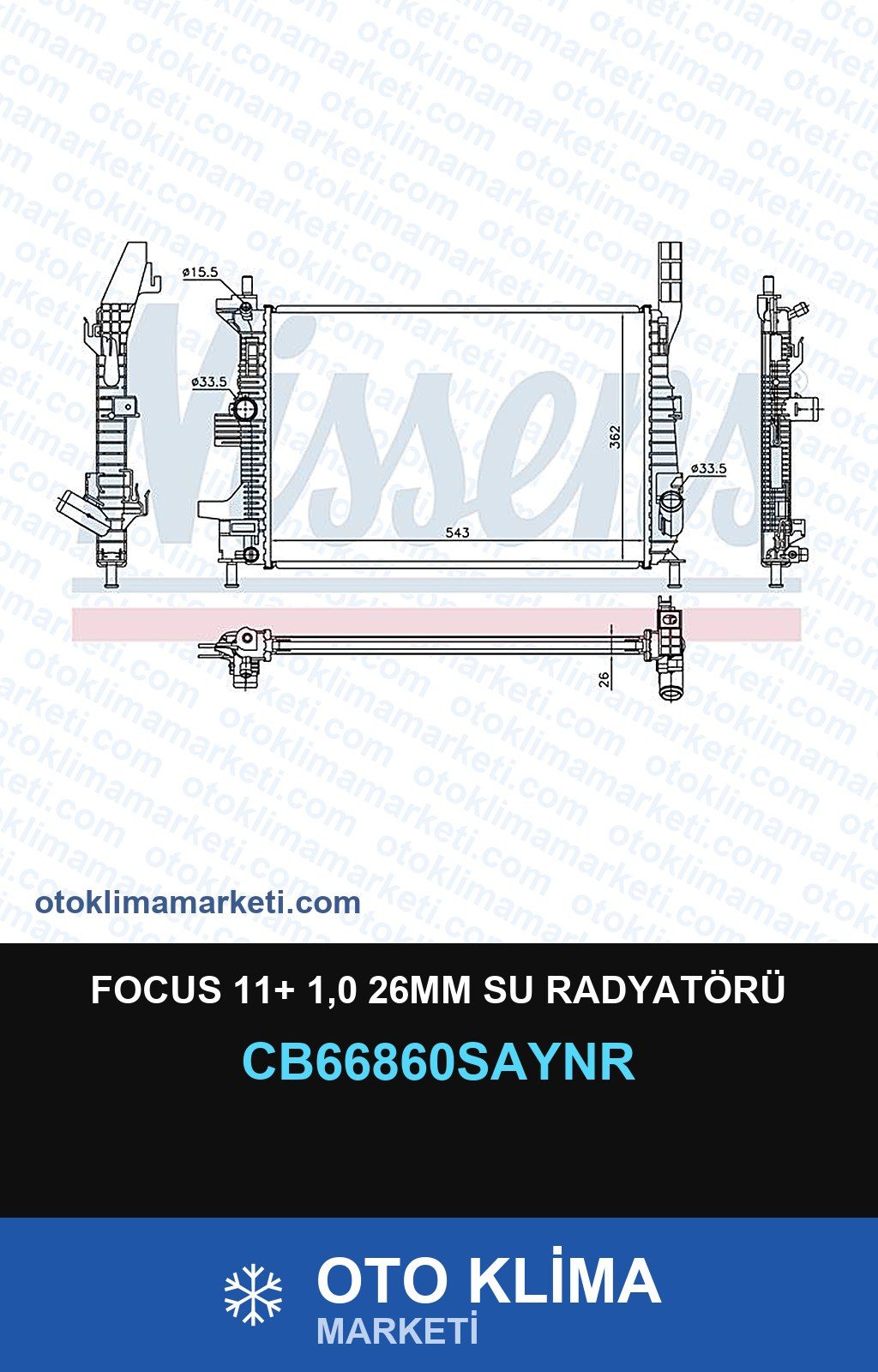 Focus 11+ 1,0 26MM Su Radyatörü — SU RADYATÖRÜ — UNICORE marka