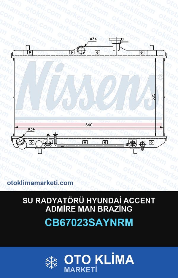 Su Radyatörü Hyundai Accent Admire MAN Brazing — SU RADYATÖRÜ — UNICORE marka — Uyumlu: HYUNDAI, MAN
