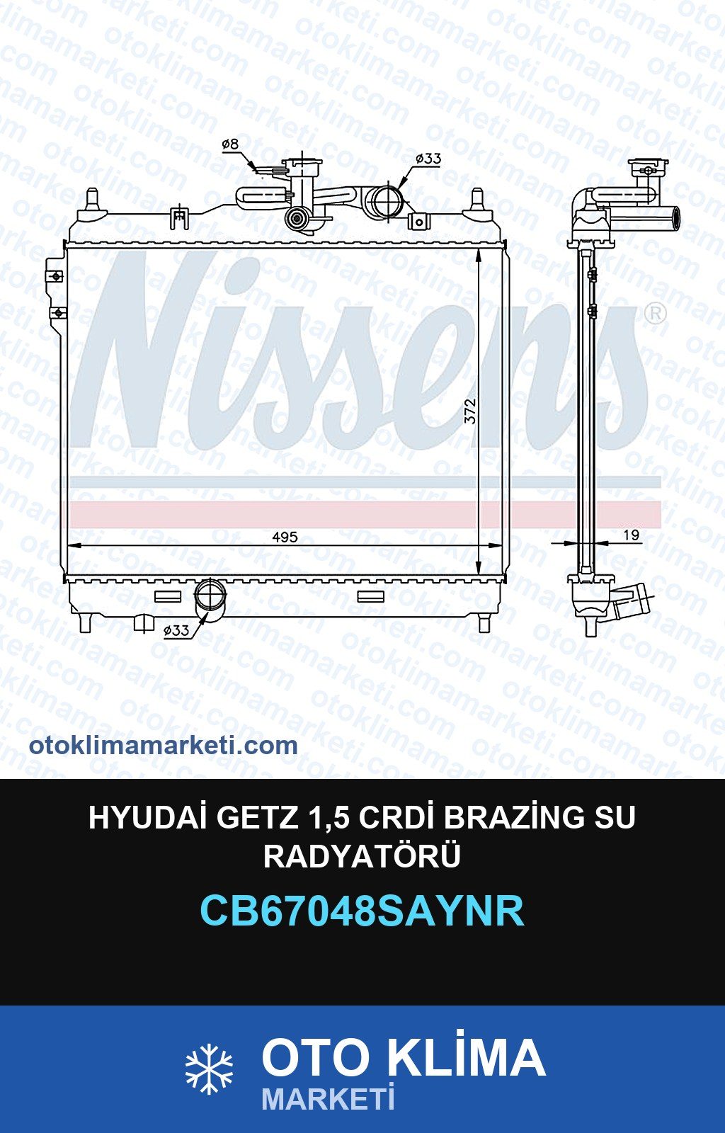 Hyudai Getz 1,5 CRDİ Brazing Su Radyatörü — SU RADYATÖRÜ — UNICORE marka
