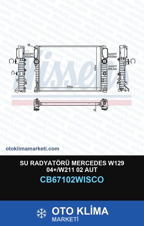 Su Radyatörü Mercedes W129 04+/W211 02 Aut — SU RADYATÖRÜ — WISCO marka — Uyumlu: MERCEDES BENZ