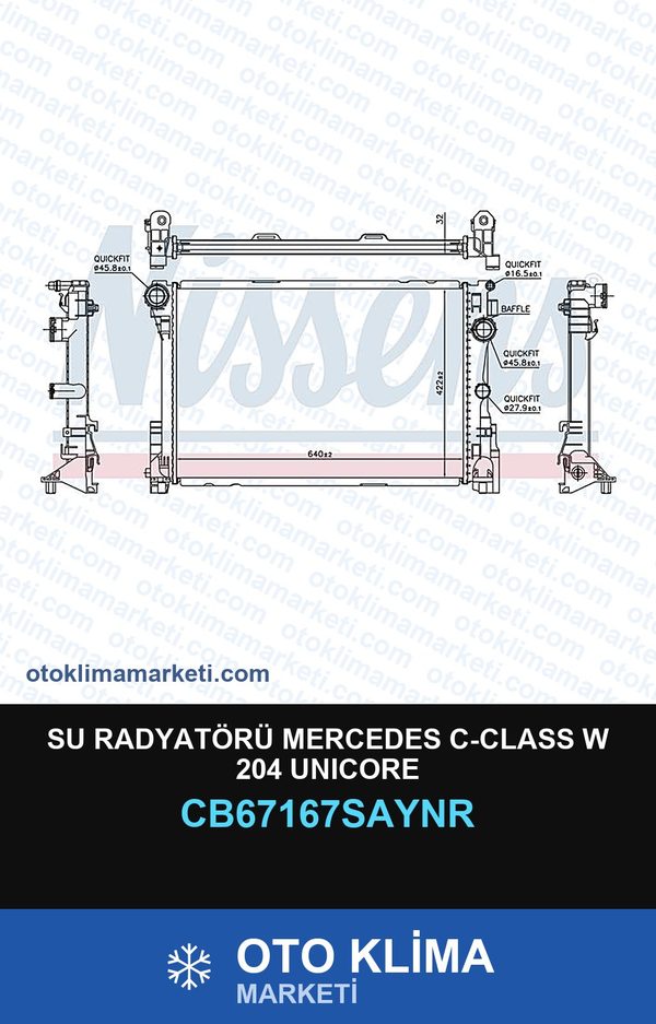 Su Radyatörü Mercedes C-Class W 204 Unicore — SU RADYATÖRÜ — UNICORE marka — Uyumlu: MERCEDES BENZ