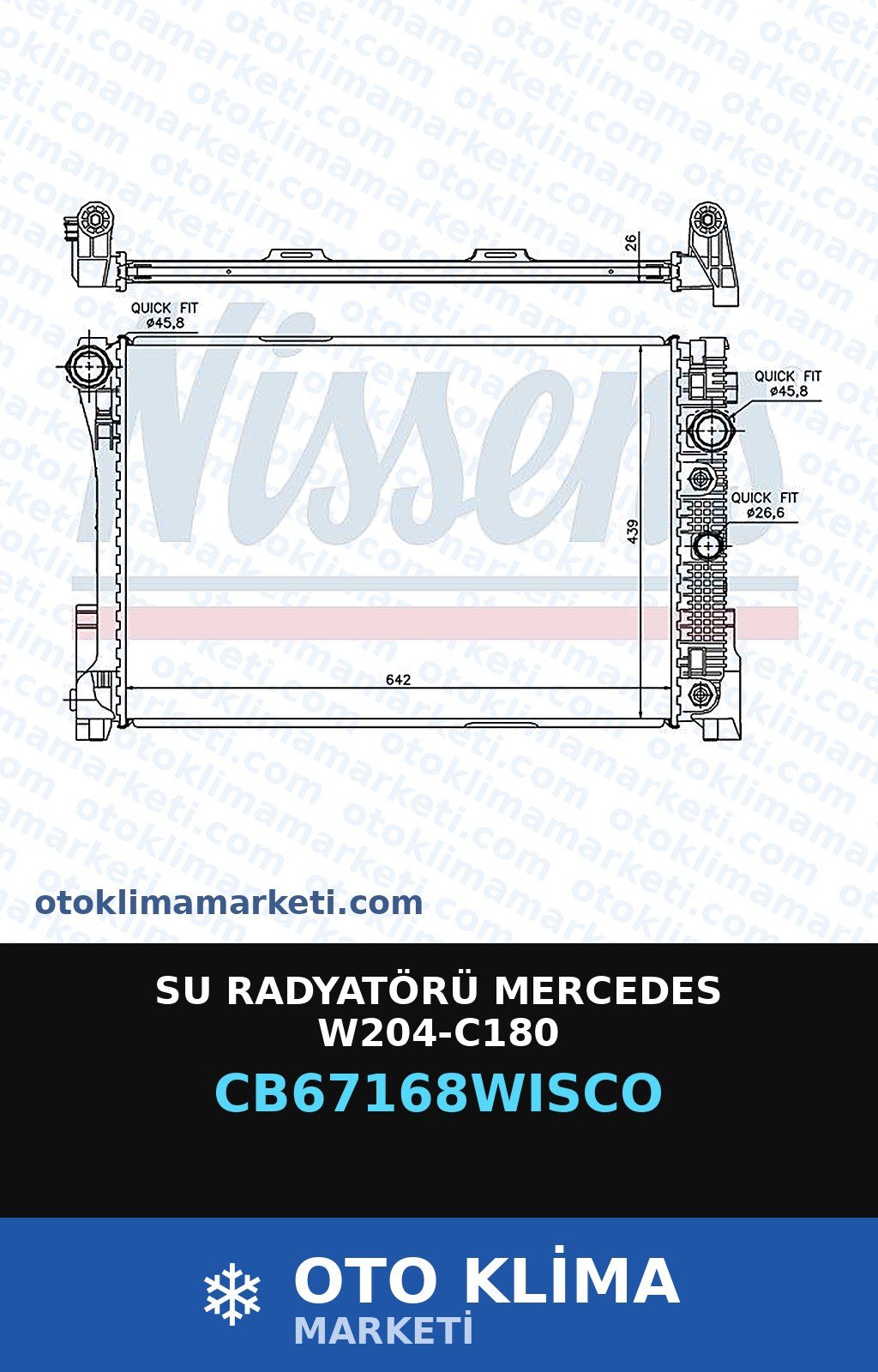 Su Radyatörü Mercedes W204-C180 — SU RADYATÖRÜ — WISCO marka — Uyumlu: MERCEDES BENZ