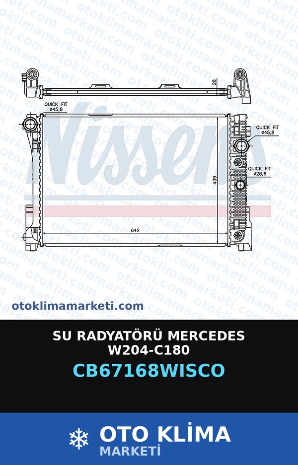Su Radyatörü Mercedes W204-C180 — SU RADYATÖRÜ — WISCO marka — Uyumlu: MERCEDES BENZ