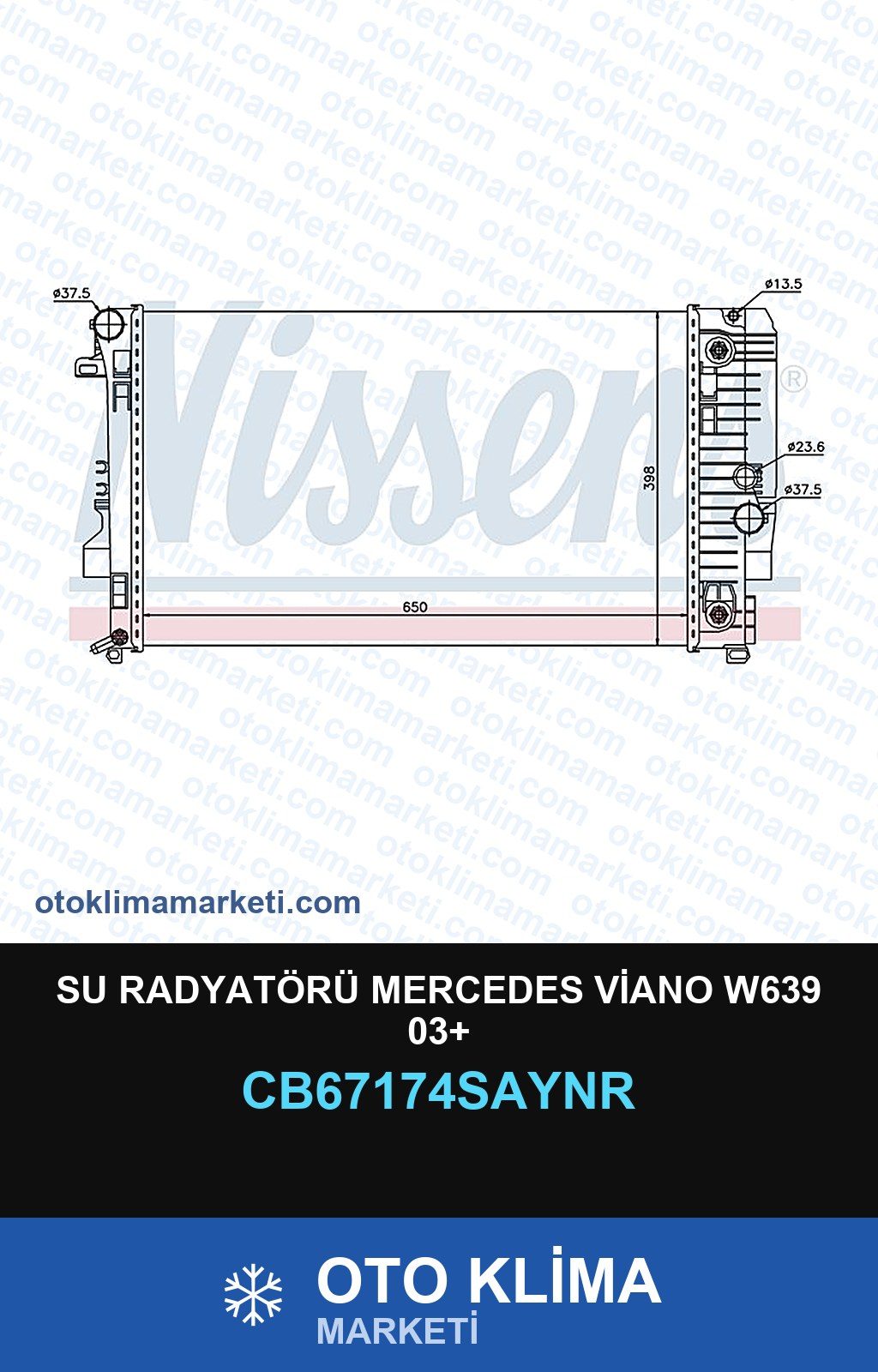 Su Radyatörü Mercedes Viano W639 03+ — SU RADYATÖRÜ — UNICORE marka — Uyumlu: MERCEDES BENZ