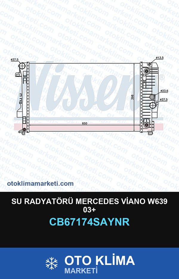 Su Radyatörü Mercedes Viano W639 03+ — SU RADYATÖRÜ — UNICORE marka — Uyumlu: MERCEDES BENZ