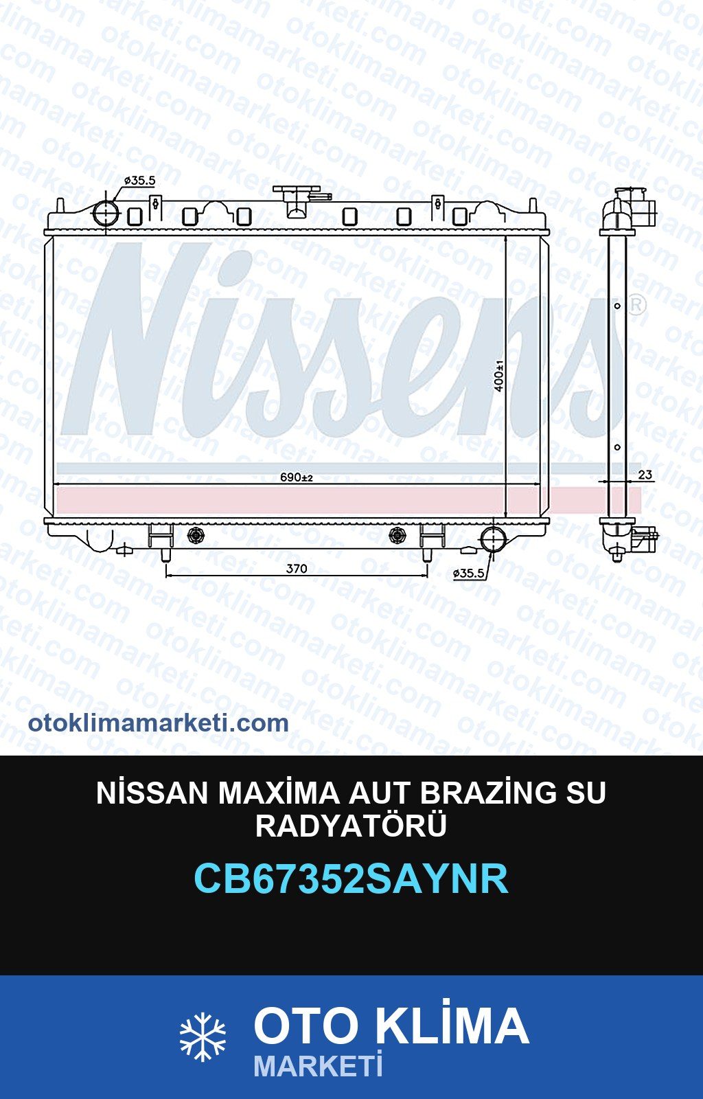Nissan Maxima Aut Brazing Su Radyatörü — SU RADYATÖRÜ — UNICORE marka — Uyumlu: NISSAN