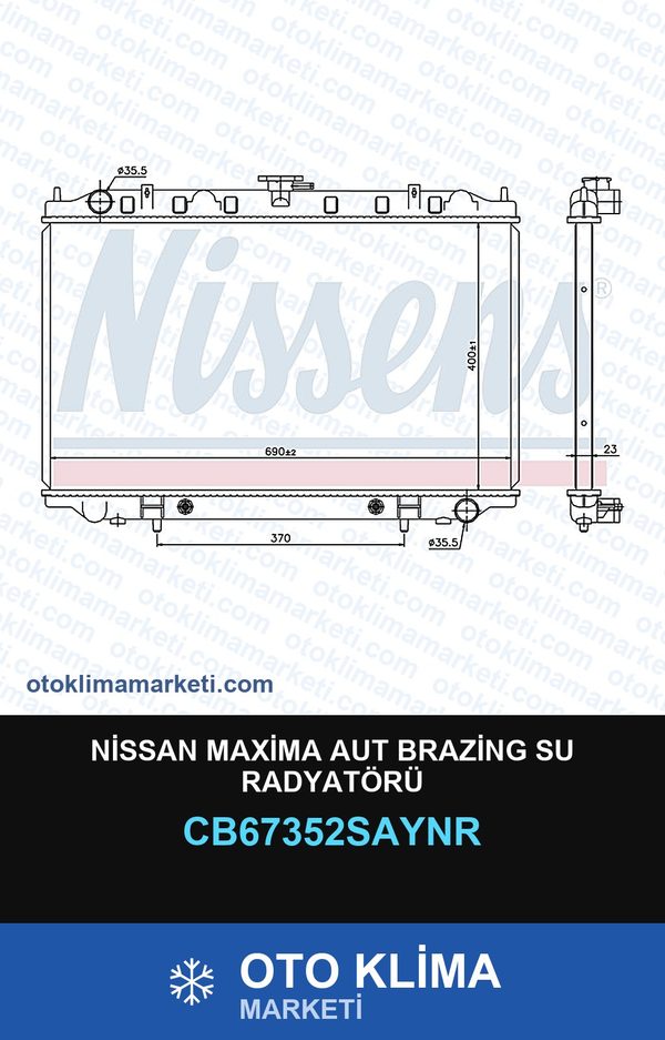 Nissan Maxima Aut Brazing Su Radyatörü — SU RADYATÖRÜ — UNICORE marka — Uyumlu: NISSAN