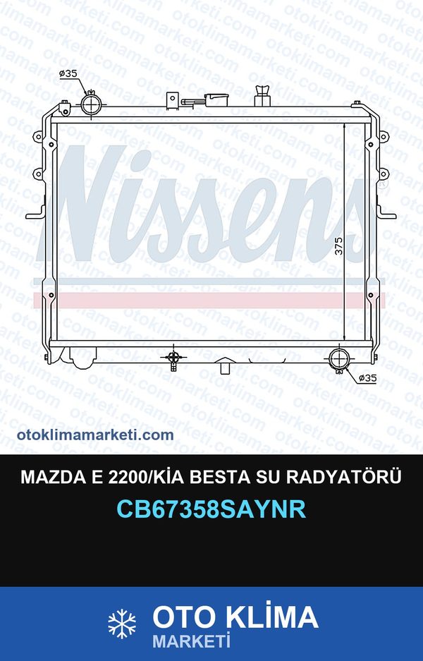 Mazda E 2200/Kia Besta Su Radyatörü — SU RADYATÖRÜ — UNICORE marka — Uyumlu: KIA, MAZDA
