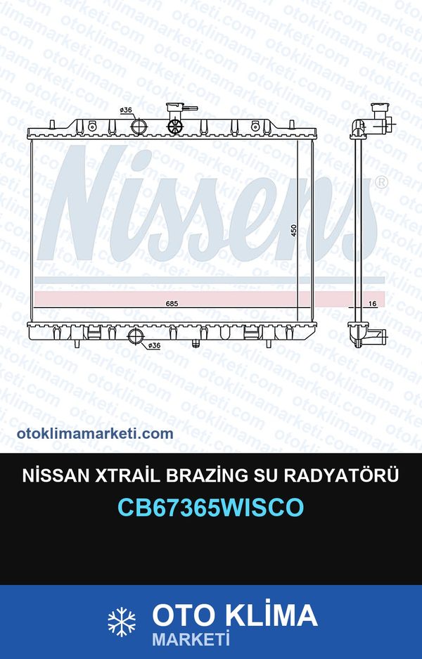 Nissan Xtrail Brazing Su Radyatörü — SU RADYATÖRÜ — WISCO marka — Uyumlu: NISSAN