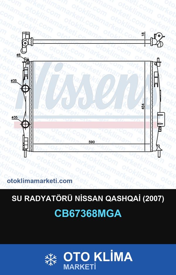 Su Radyatörü Nissan Qashqai (2007) — SU RADYATÖRÜ — MGA marka — Uyumlu: NISSAN