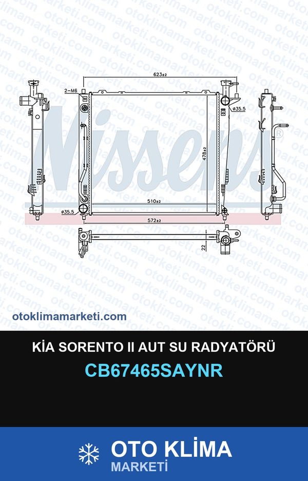 Kia Sorento II (2) Aut Su Radyatörü — SU RADYATÖRÜ — UNICORE marka — Uyumlu: KIA