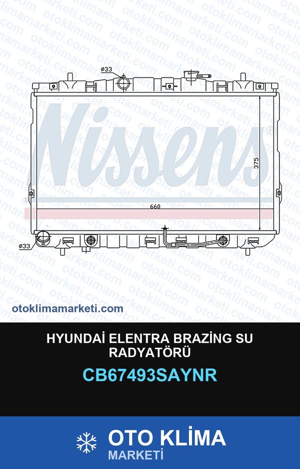 Hyundai Elentra Brazing Su Radyatörü — SU RADYATÖRÜ — UNICORE marka — Uyumlu: HYUNDAI