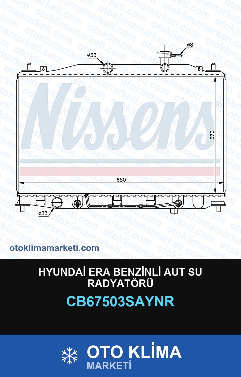 Hyundai Era Benzinli Aut Su Radyatörü — SU RADYATÖRÜ — UNICORE marka — Uyumlu: HYUNDAI