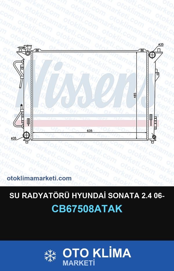 Su Radyatörü Hyundai Sonata 2.4 06- — SU RADYATÖRÜ — VEKA marka — Uyumlu: HYUNDAI