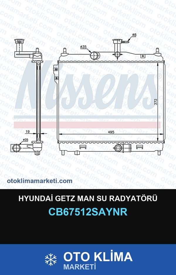 Hyundai Getz MAN Su Radyatörü — SU RADYATÖRÜ — UNICORE marka — Uyumlu: HYUNDAI, MAN