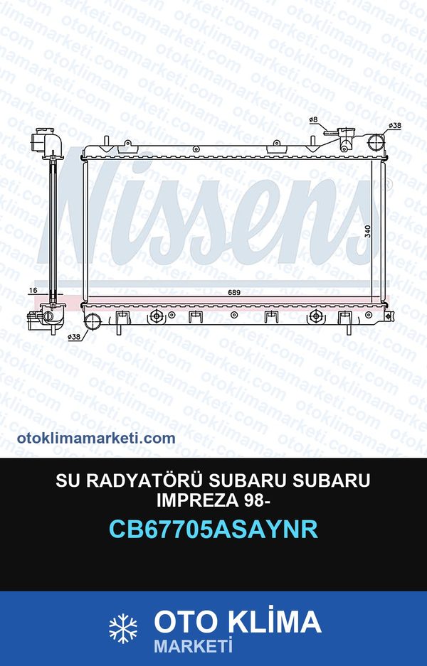 Su Radyatörü Subaru Subaru Impreza 98- — SU RADYATÖRÜ — UNICORE marka — Uyumlu: SUBARU