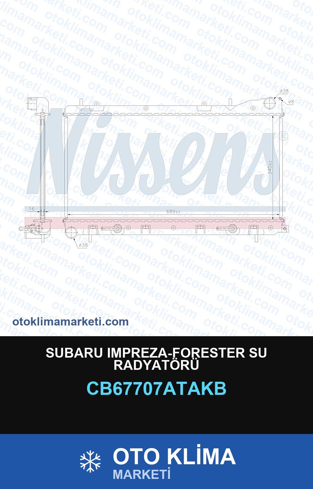 Subaru Impreza-Forester Su Radyatörü — SU RADYATÖRÜ — VEKA marka — Uyumlu: SUBARU