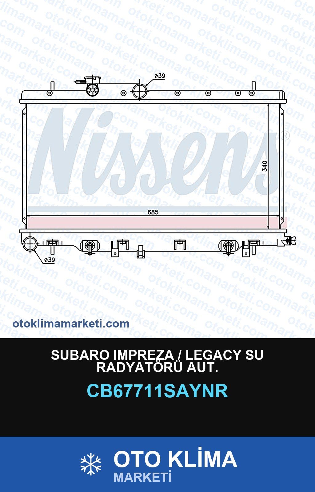 Subaro Impreza / Legacy Su Radyatörü Aut. — SU RADYATÖRÜ — UNICORE marka