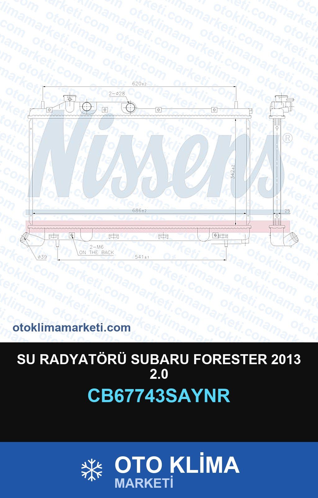 Su Radyatörü Subaru Forester 2013 2.0 — SU RADYATÖRÜ — UNICORE marka — Uyumlu: SUBARU