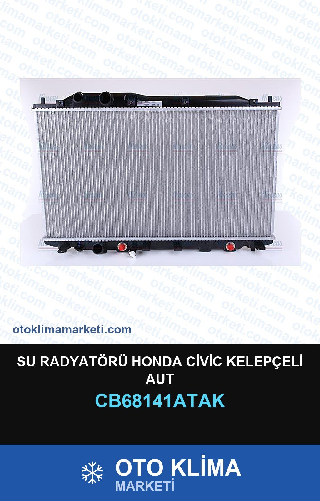 Su Radyatörü Honda Civic Kelepçeli Aut — SU RADYATÖRÜ — VEKA marka — Uyumlu: HONDA