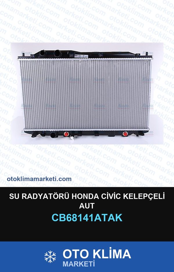 Su Radyatörü Honda Civic Kelepçeli Aut — SU RADYATÖRÜ — VEKA marka — Uyumlu: HONDA