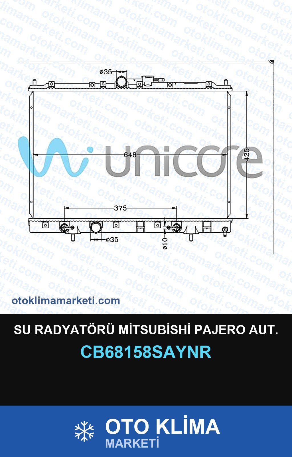Su Radyatörü Mitsubishi Pajero Aut. — SU RADYATÖRÜ — UNICORE marka — Uyumlu: MITSUBISHI