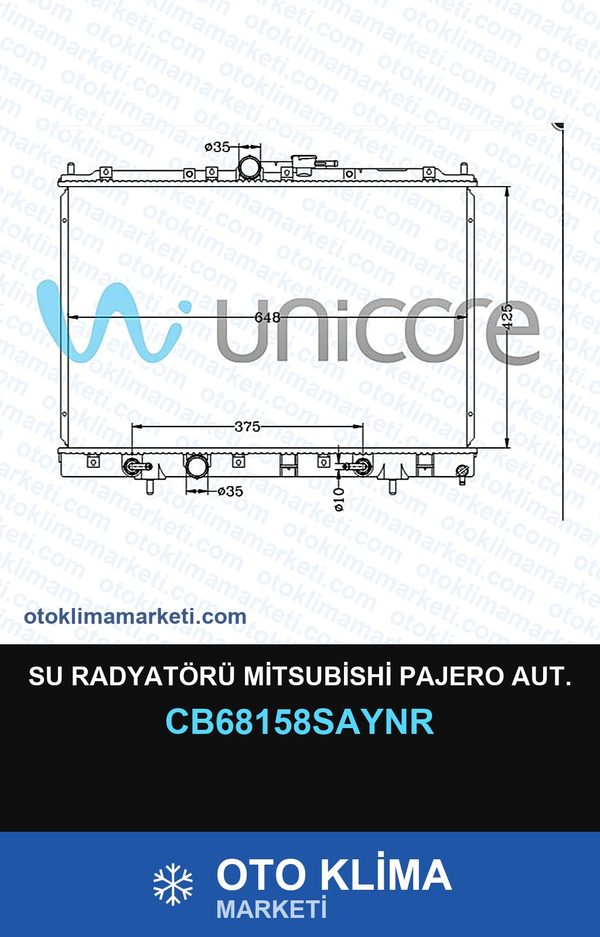 Su Radyatörü Mitsubishi Pajero Aut. — SU RADYATÖRÜ — UNICORE marka — Uyumlu: MITSUBISHI