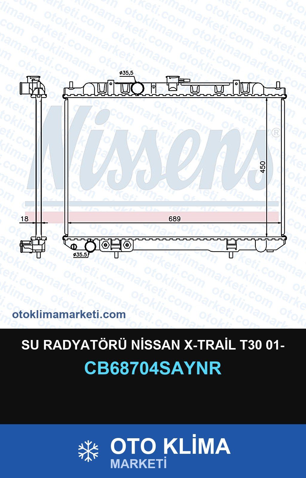 Su Radyatörü Nissan X-Trail T30 01- — SU RADYATÖRÜ — UNICORE marka — Uyumlu: NISSAN