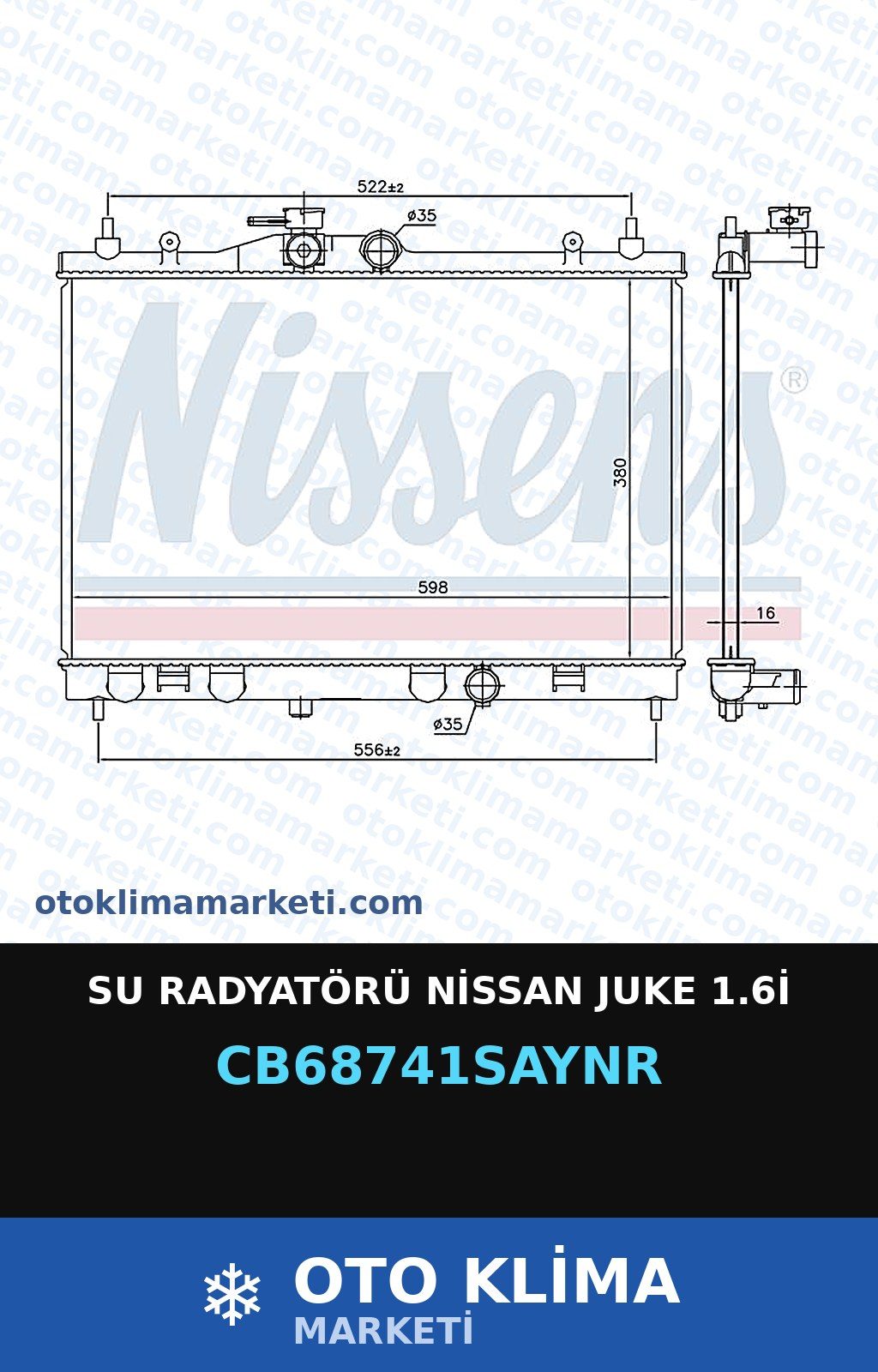 Su Radyatörü Nissan Juke 1.6İ — SU RADYATÖRÜ — UNICORE marka — Uyumlu: NISSAN