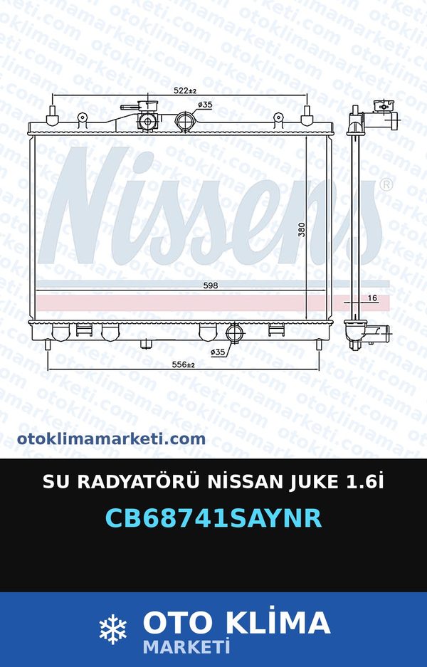 Su Radyatörü Nissan Juke 1.6İ — SU RADYATÖRÜ — UNICORE marka — Uyumlu: NISSAN
