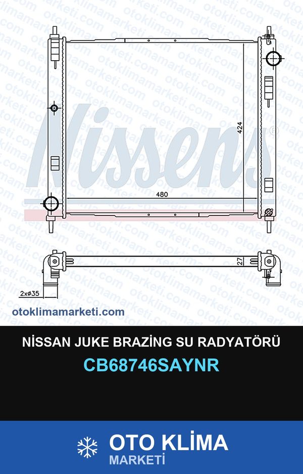Nissan Juke Brazing Su Radyatörü — SU RADYATÖRÜ — UNICORE marka — Uyumlu: NISSAN