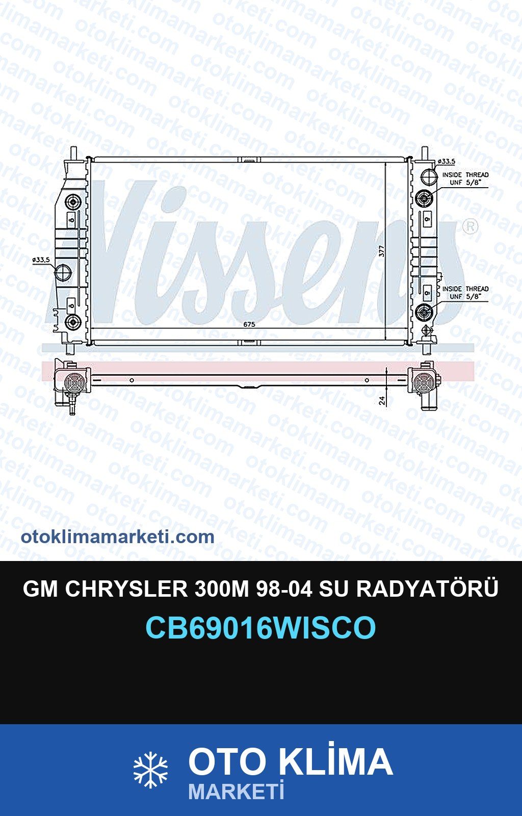 GM Chrysler 300M 98-04 Su Radyatörü — SU RADYATÖRÜ — WISCO marka — Uyumlu: CHRYSLER