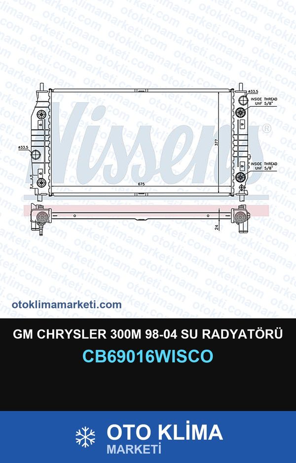 GM Chrysler 300M 98-04 Su Radyatörü — SU RADYATÖRÜ — WISCO marka — Uyumlu: CHRYSLER