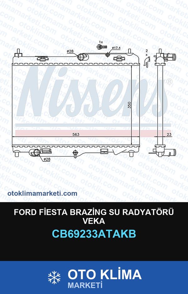 Ford Fiesta Brazing Su Radyatörü Veka — SU RADYATÖRÜ — VEKA marka — Uyumlu: FORD