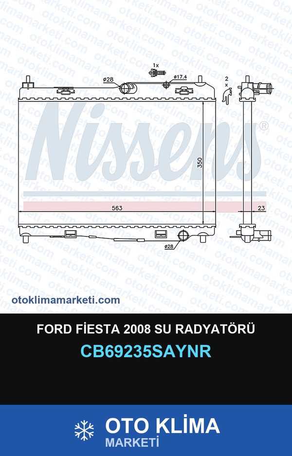 Ford Fiesta 2008 Su Radyatörü — SU RADYATÖRÜ — UNICORE marka — Uyumlu: FORD