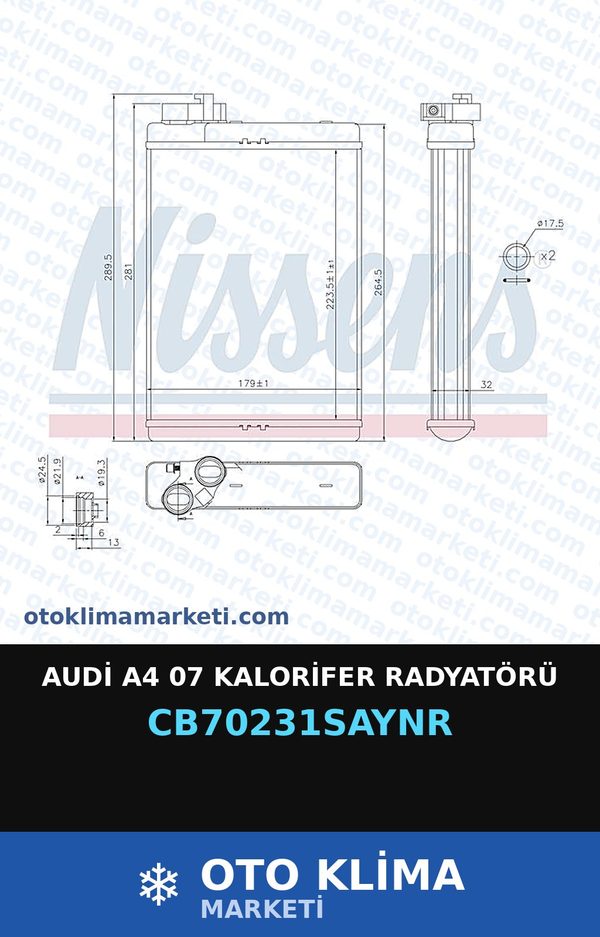 Audi A4 07 Kalorifer Radyatörü — KALORİFER PETEĞİ — UNICORE marka — Uyumlu: AUDI
