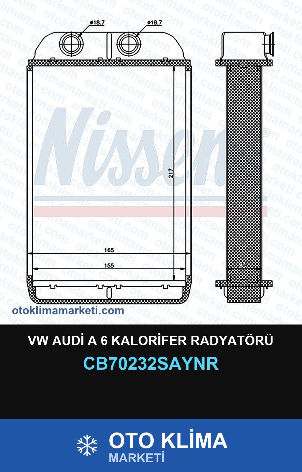 VW Audi A 6 Kalorifer Radyatörü — KALORİFER PETEĞİ — UNICORE marka — Uyumlu: AUDI, VOLKSWAGEN
