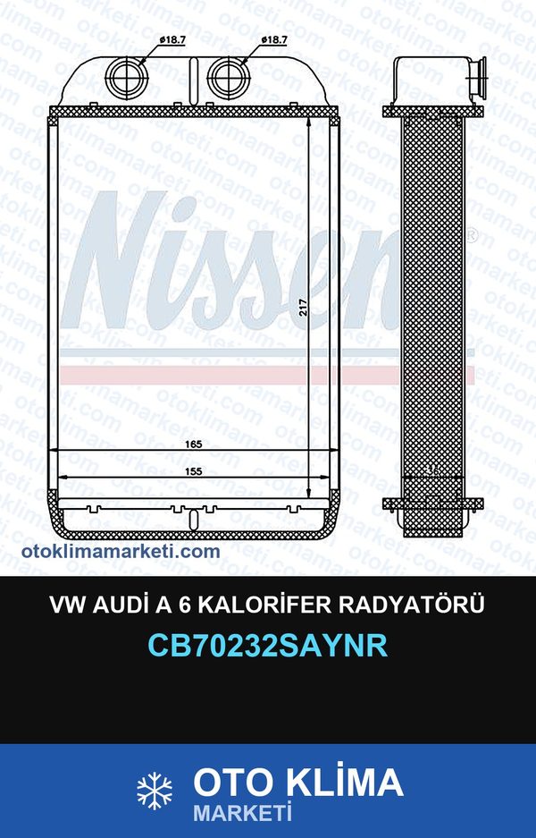 VW Audi A 6 Kalorifer Radyatörü — KALORİFER PETEĞİ — UNICORE marka — Uyumlu: AUDI, VOLKSWAGEN