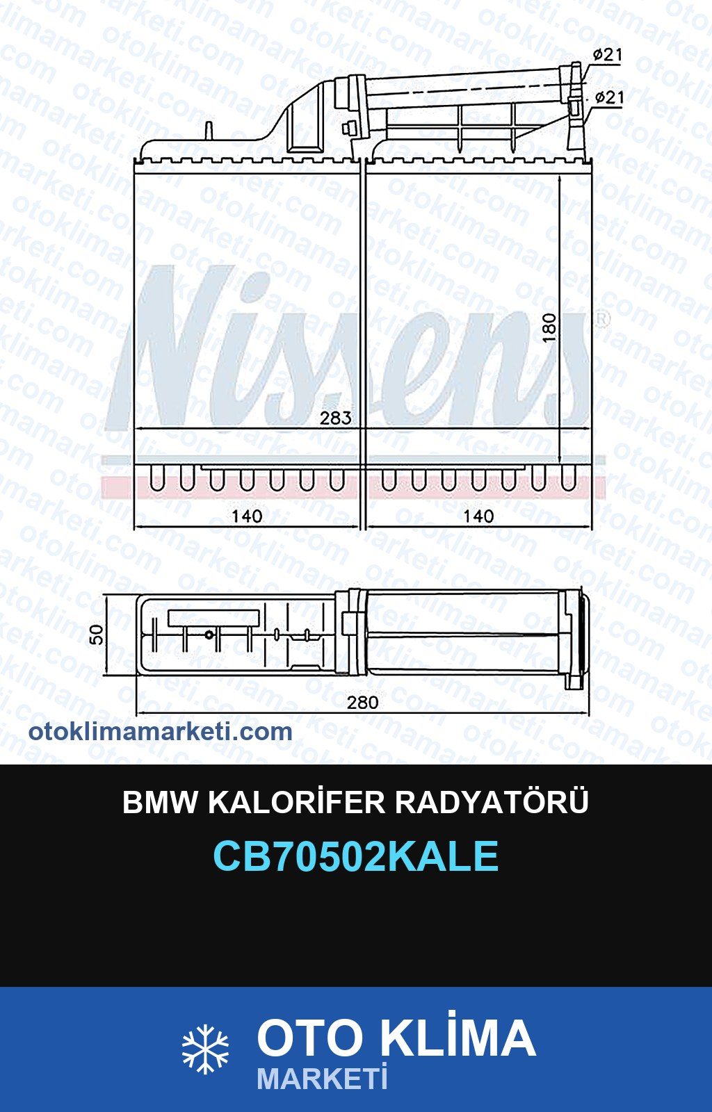 BMW Kalorifer Radyatörü — KALORİFER PETEĞİ — KALE marka — Uyumlu: BMW