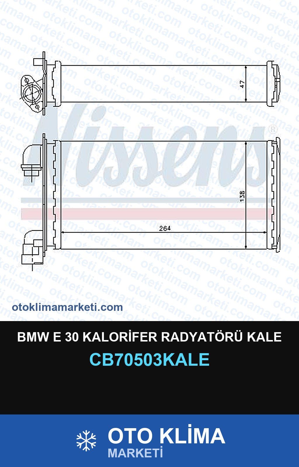 BMW E 30 Kalorifer Radyatörü Kale — KALORİFER PETEĞİ — KALE marka — Uyumlu: BMW