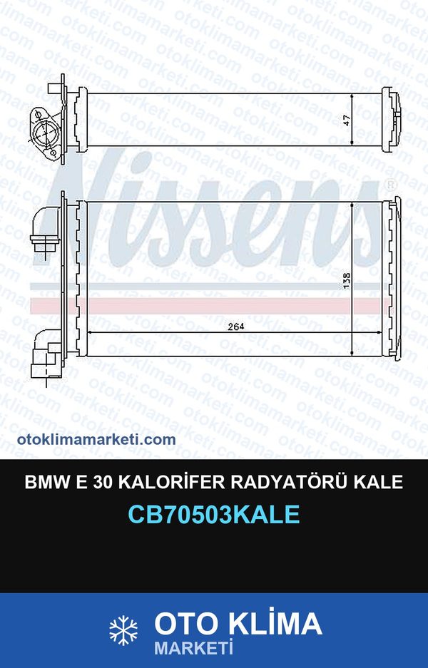 BMW E 30 Kalorifer Radyatörü Kale — KALORİFER PETEĞİ — KALE marka — Uyumlu: BMW