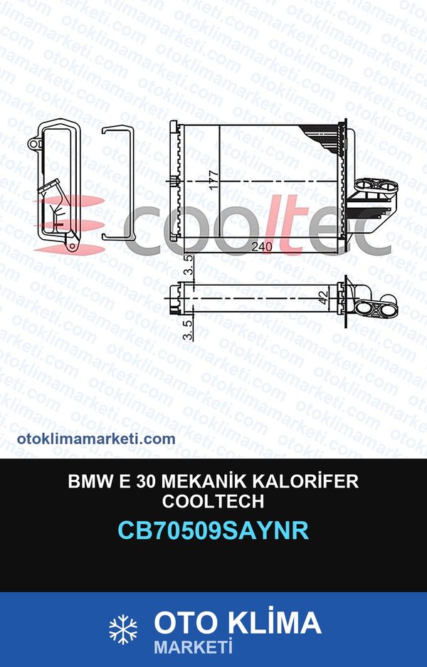 BMW E 30 Mekanik Kalorifer Cooltech — KALORİFER PETEĞİ — COOLTECH marka — Uyumlu: BMW