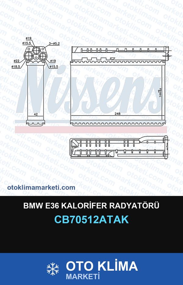 BMW E36 Kalorifer Radyatörü — KALORİFER PETEĞİ — VEKA marka — Uyumlu: BMW