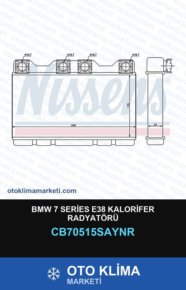 BMW 7 Series E38 Kalorifer Radyatörü — KALORİFER PETEĞİ — UNICORE marka — Uyumlu: BMW