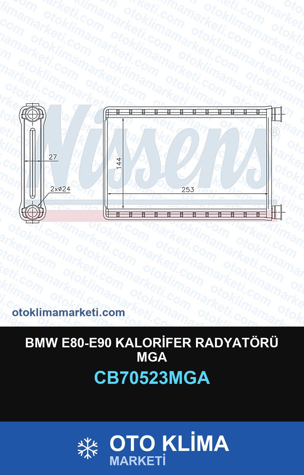 BMW E80-E90 Kalorifer Radyatörü Mga — KALORİFER PETEĞİ — MGA marka — Uyumlu: BMW