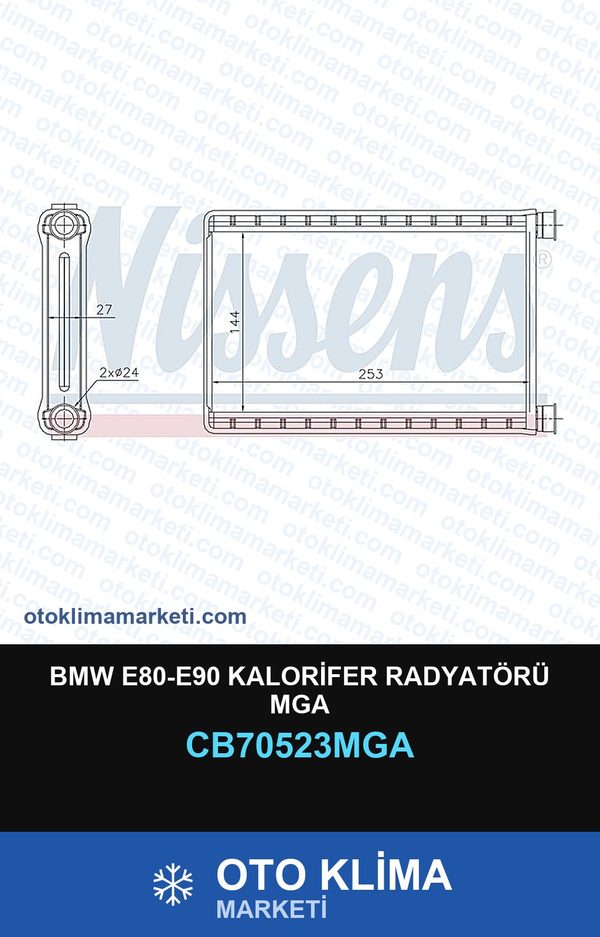 BMW E80-E90 Kalorifer Radyatörü Mga — KALORİFER PETEĞİ — MGA marka — Uyumlu: BMW